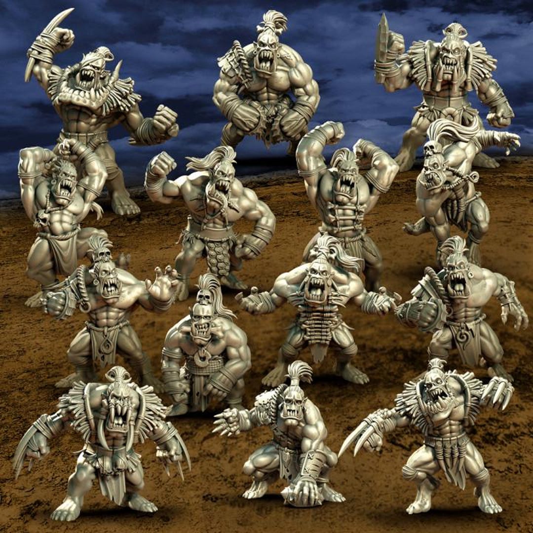 Punga Db Savage Orcs Basic Team by Punga Miniatures - Wargame Scale 3D Printed ...