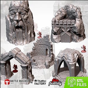 Dwarven Construkt Txarli Fabrik Dwarven Hält 5-teiliges Gelände Set, Perfekt für Tabletop Wargames