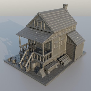 Forester House - Teren do gry w karty - 28 mm, Teren do gry w karty, drukowany w technologii 3D przez MiniatureLand, idealny do gier bitewnych i RPG
