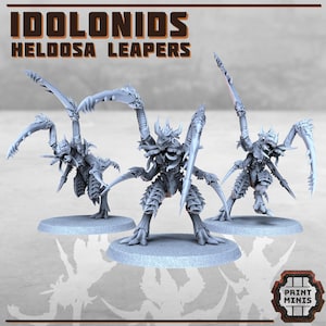 Idolonids - Heldosa Leapers - Sci-Fi Grimdark Bug aliens van Print Minis