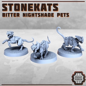 Stonekats - Bitter Nightshade Pets -  Sci-Fi Grimdark City Skirmish Warfare Female Mercenaries by Print Minis