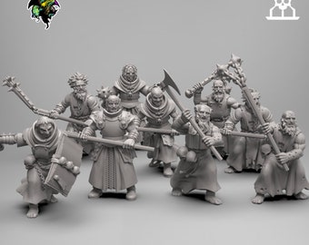 Modular Flagellants, Warrior Priests and Zealots, Witch Hunter Warband. Fantasy Miniatures by Reptilian Overlords, perfect for Wargames