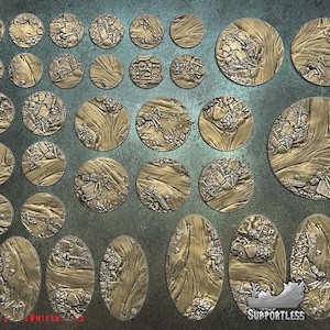 Dwarven Mines Round and Oval Bases for use in Tabletop Wargames by Codex Universalis