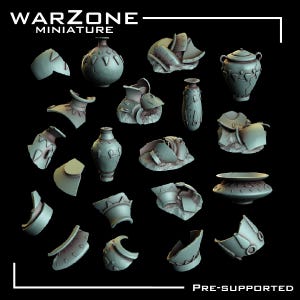 Aardewerkbits, Grimdark-conversieonderdelen en basismateriaal vervaardigd door WarZone Miniature