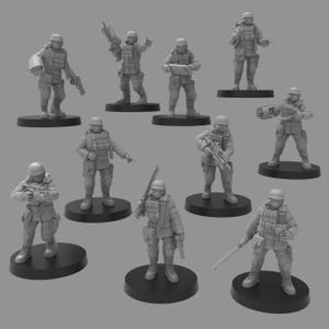 Heck Ghosts Heckgan Offiziere, Semi-modulare Sci-Fi Krieger von ThatEvilOne, Sci-Fi Wargames Guard Proxy, Imperial Auxilia Army