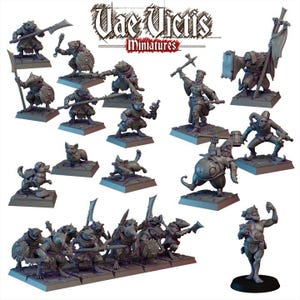 Ratkin Warband, chirurgien de campagne. Batteur, noble combattant, figurines Fantasy Miniatures par Vae Victis, parfaites pour les jeux de guerre Fantasy et les RPG sur table