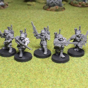 Vulcan Shock Troops, Sci-FI Skirmish Miniatures by MoM Miniatures, perfect for Sci-FI Wargames and RPGs