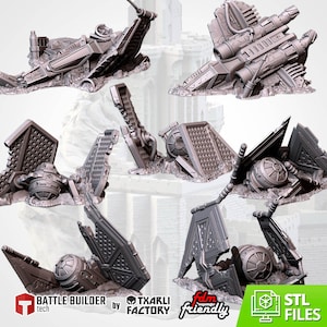 Modular CRASHED SPACESHIPS GW Txarli Factory Sci-Fi modular Wreckage Set, Perfect for Tabletop Wargames