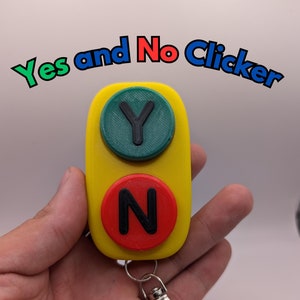 Bluey Inspired Yes No Button: 3D Printed Fidget Keychain