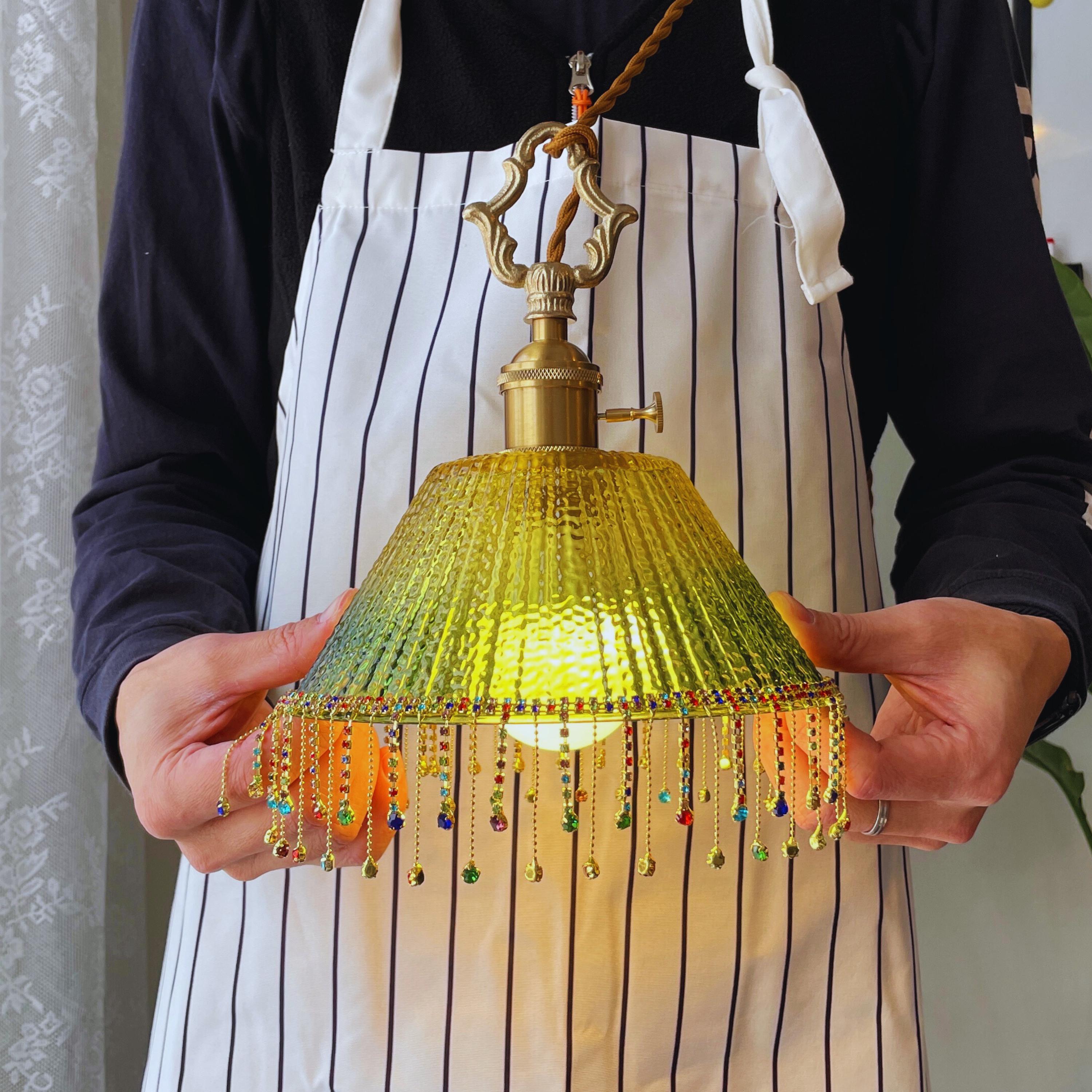 Abat-jour Effet Cristal Transparent Avec Crochet - Design Fontaine, Acrylique Et Acier