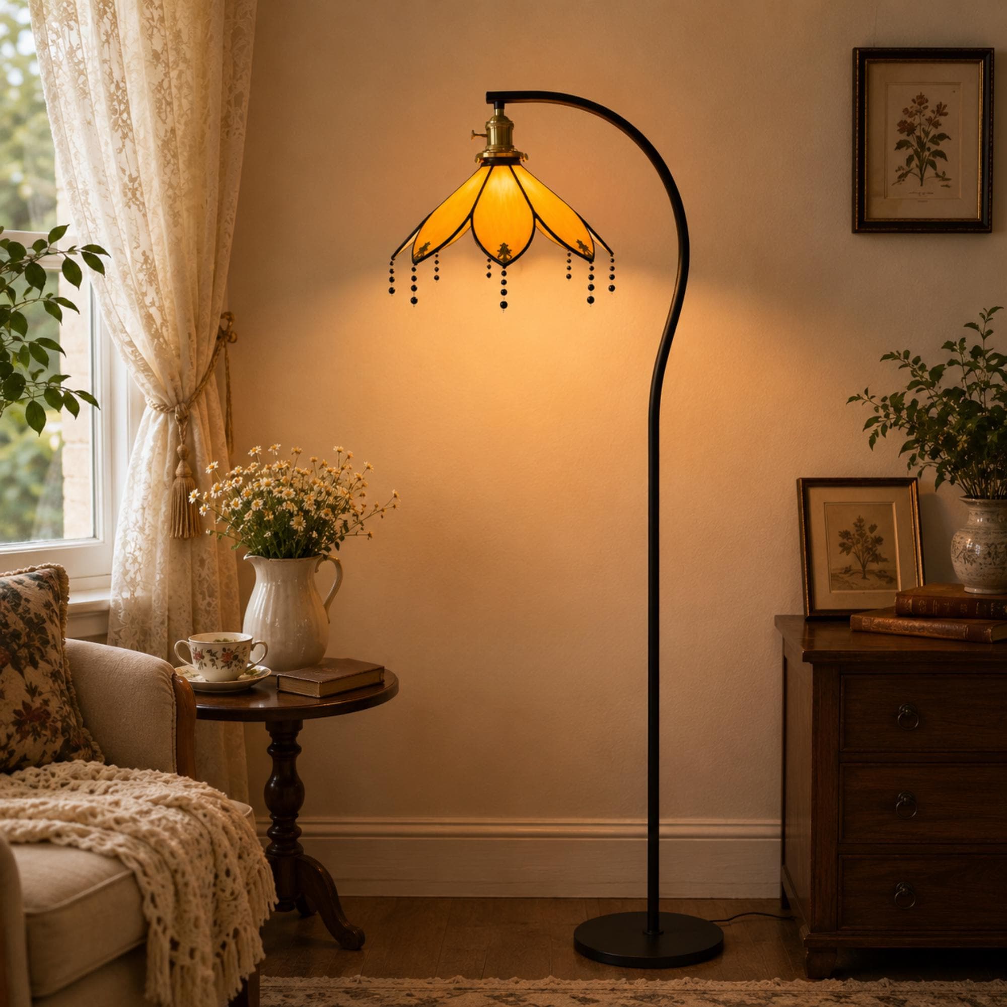 Vintage Corner Lamp - Etsy
