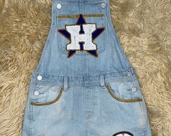 Houston Astros Kids Denim Overalls - Medium