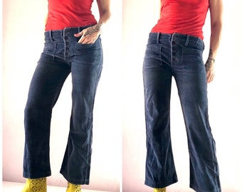 Vintage 60's hippie hip hugger corduroy bell bottoms pants