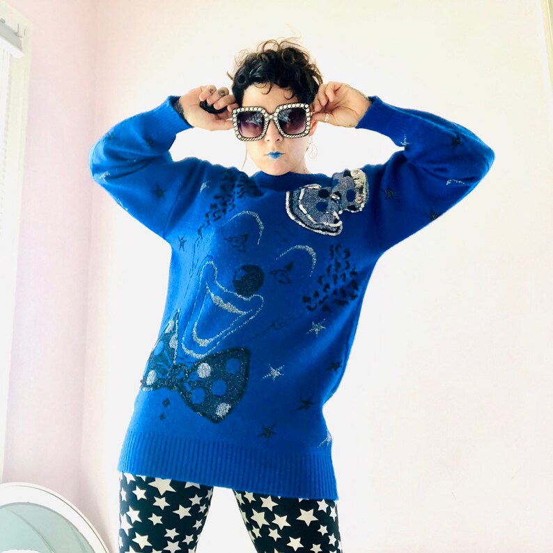 Amazing vintage 80/'s90/'s sequin glitter clown sweater