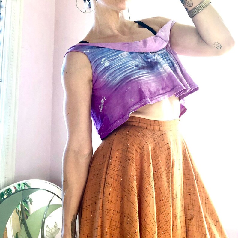 Vintage 90/'s tie-dye Luxury jones re-worked ooak asymmetrical top