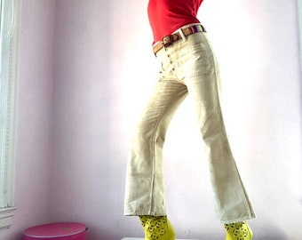 Vintage 60's corduroy hip hugger cropped bellbottom pants