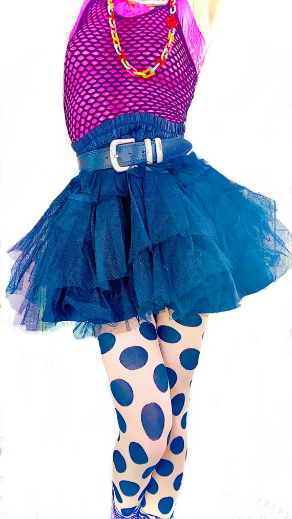 Vintage y2k goth steampunk black tiered lace tutu