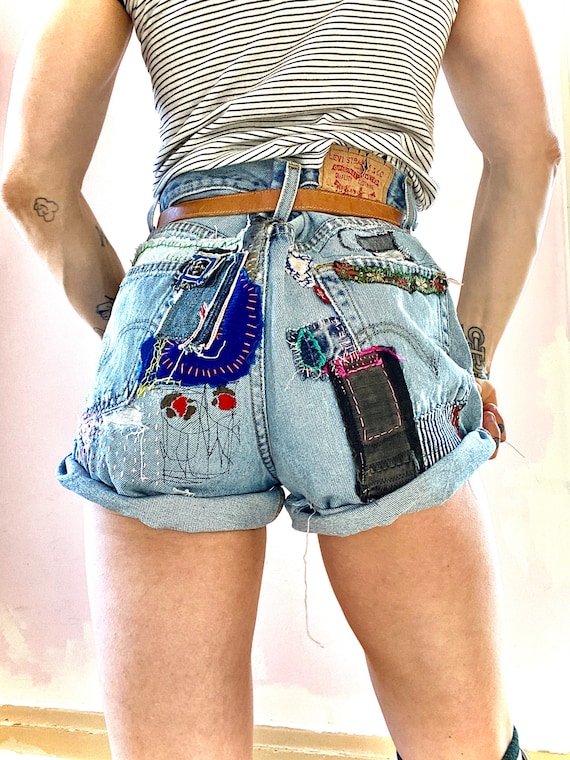 Vintage Levi’s hippie denim patchwork embroidered
