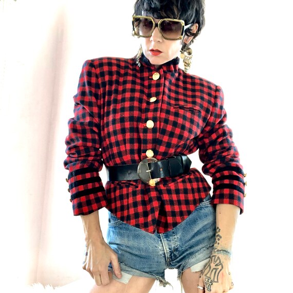 Vintage 90's cropped checkered fashion fräulein bl