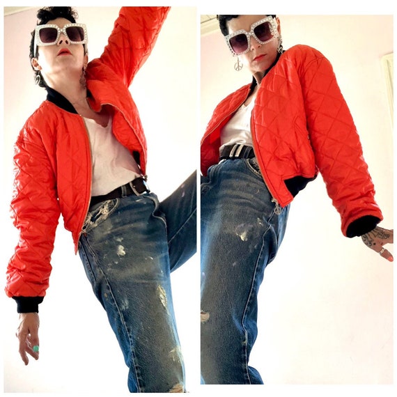 Fab Moschino Jeans saftey orange cropped nylon bom