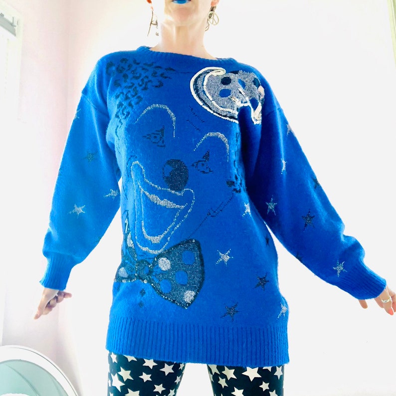 Amazing vintage 80/'s90/'s sequin glitter clown sweater