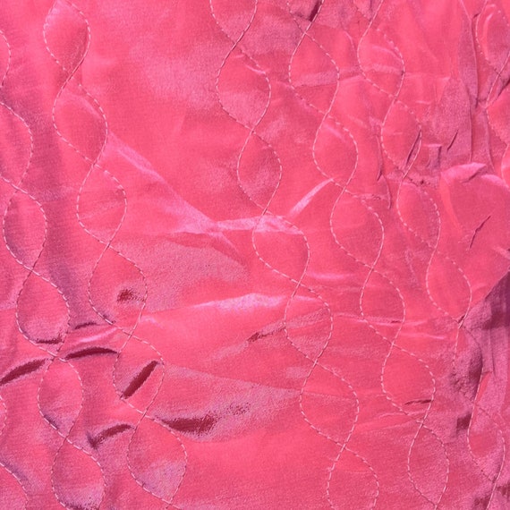 Neon bubblegum pink vintage 60’s cropped quilted … - image 6