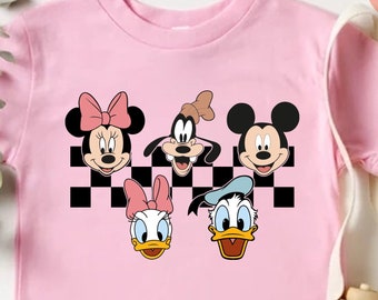 Mickey And Friends Checkered T-Shirt, Mickey And Friends Shirt, Disney Shirt, Disney Squad Shirt, Disney Group Shirts, Disney Matching Shirt