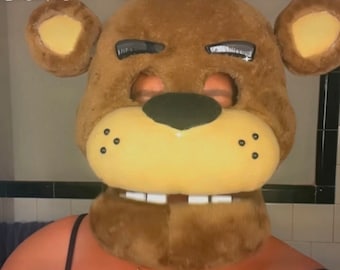 Freddy Fazbear Mask with movable jaw and squeaking nose