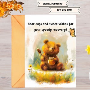 Lindo cartão de boas-vindas com um urso para amigos, colegas, colegas de trabalho, parentes, pai, mãe, irmão e irmã. Modelo de envelope para impressão.