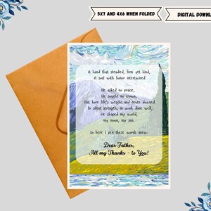 All Thanks to you - Vatertags- oder Geburtstagskarte für Papa. Gedicht Geschenk für Papa. Karte von Tochter, Karte von Sohn. Digital Druckbare Gruß.
