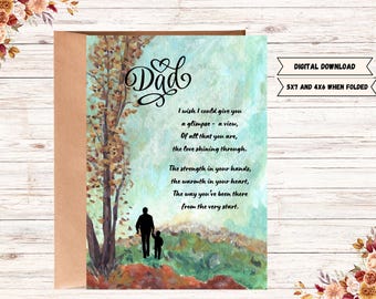 Carte d'anniversaire papa, carte pour papa, poème, papa rockstar, cadeau pour papa, carte de fille, carte de fils, voeux imprimable numérique 5 x 7 & 4 x 6