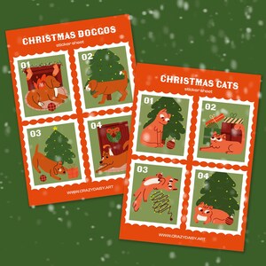 Stickervel postzegels met katten en honden als cadeau Decoratie Scrapbookingstickers Kaarten en cadeaus Versiering Huisdieren Decoratiestickers