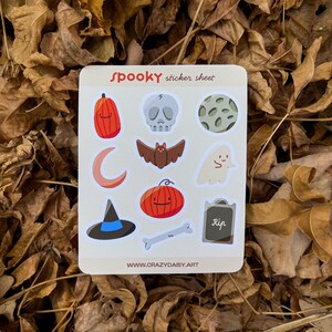 ハロウィンステッカーシート かわいい不気味なプランナー用ステッカー 秋用スマホケースステッカー 秋のハロウィンステッカー 魔女っぽい不気味なステッカー ブー