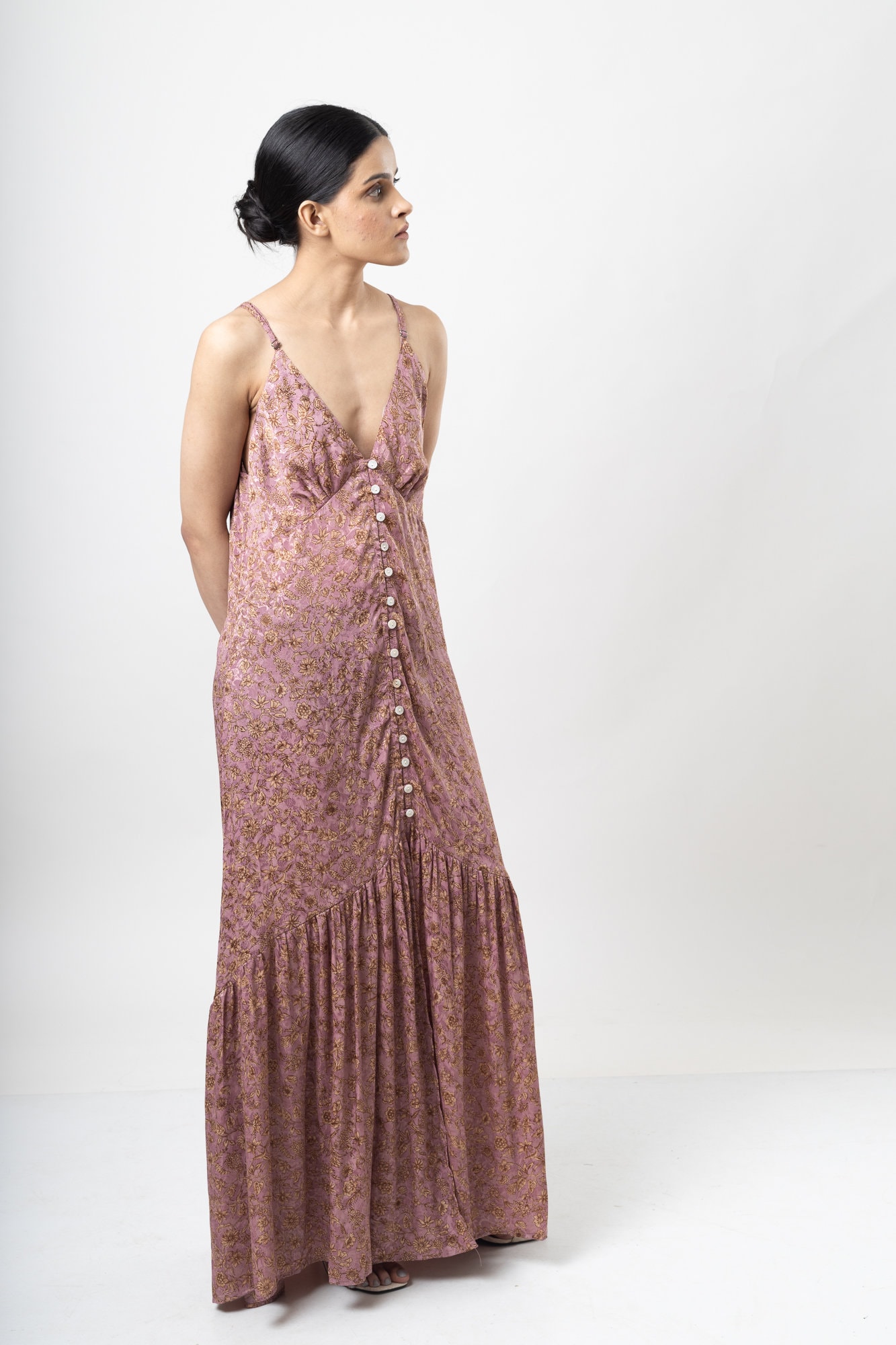 Butoon up Sleeveless Maxi Dress 