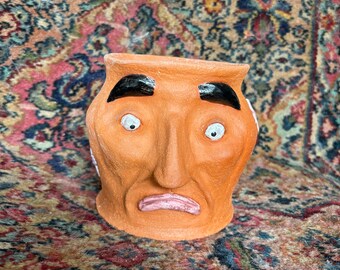 Vaso per fioriera con faccia sciocca