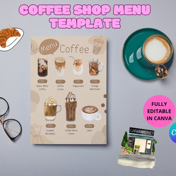 Brewtiful Digital Coffee Shop Menu for Canva: Elevate Your Coffee Experience