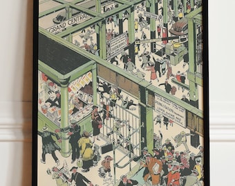 Vintage NYC Art Print — 1920s Grand Central Subway — New York Wall Decor