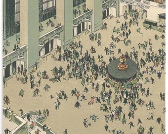 Grand Central Station 1920s — Vintage New York City Illustration Print