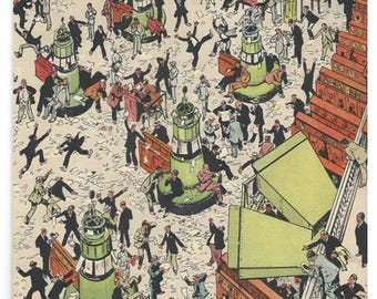 Vintage NYC Art Print — 1920s Stock Exchange Floor — New York Wall Decor
