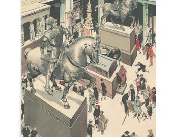 Vintage NYC Art Print — 1920s Metropolitan Museum Arms — New York Wall Decor