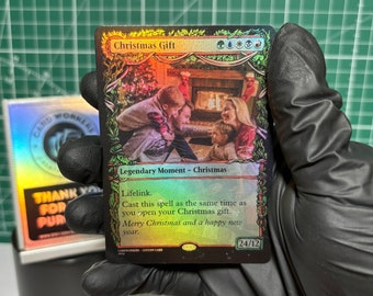 Christmas Present MTG Custom Magic token Card Personalized Handmade Foil Parody Gift unofficial