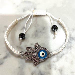 Blue Hamsa Evil Eye Protection Bracelet