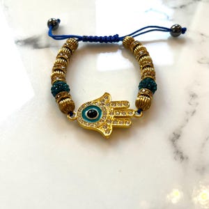 Beaded Hamsa Evil Eye Protection Bracelet