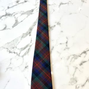 Vintage Macduff Scotland 100% Wool Tartan Plaid Skinny Tie Ivy Prep