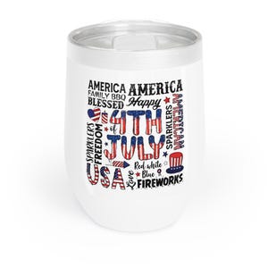 Patriotic Chill Wine Tumbler, 4th of July Beverage Cup, USA Themed Drinkware, Red White and Blue Wine Cup, Outdoor BBQ Party Mug, [...]