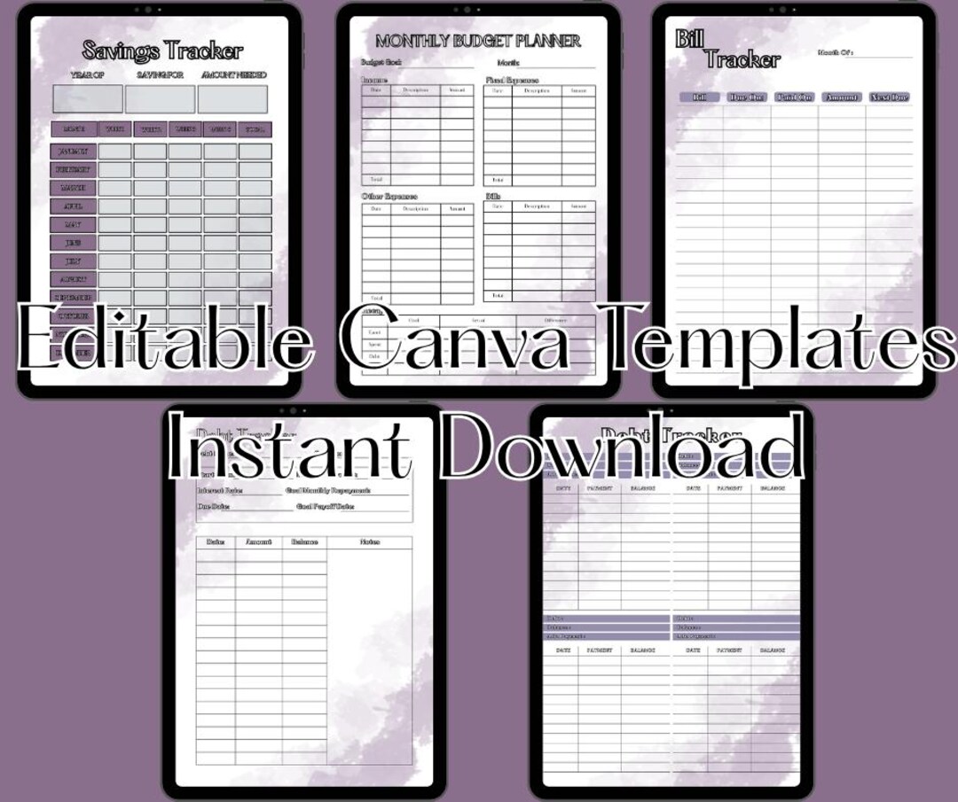 Budget & Bill Tracker Printable Bundle | Monthly Budget Planner | Debt ...