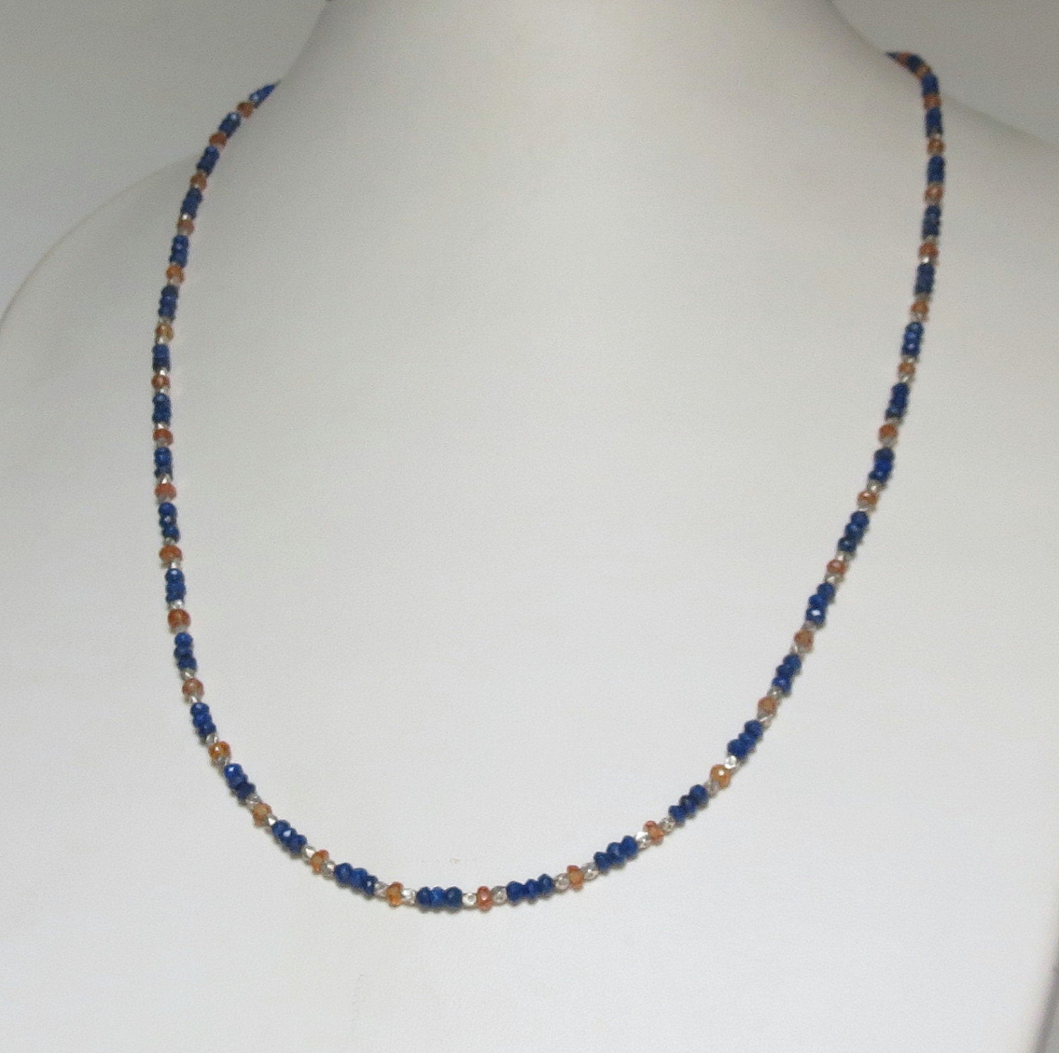 Handmade Jewelry Blue and Orange Sapphires September | Etsy
