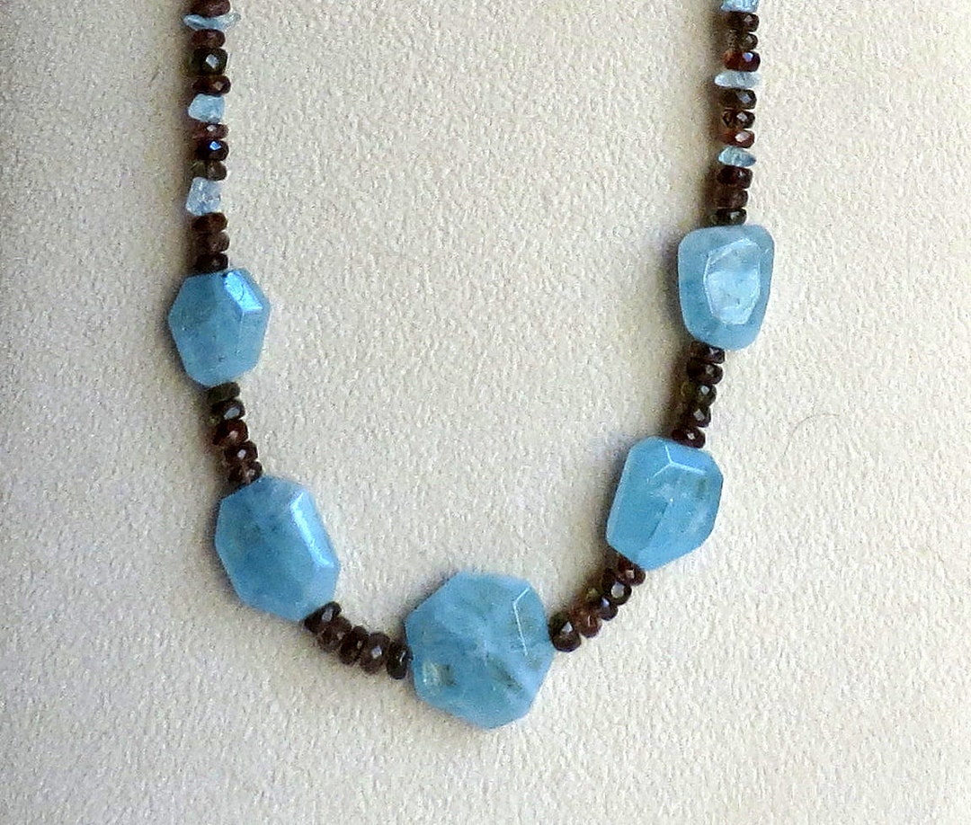 Necklace Andalusite Rondelles and Chunks and Chips of - Etsy
