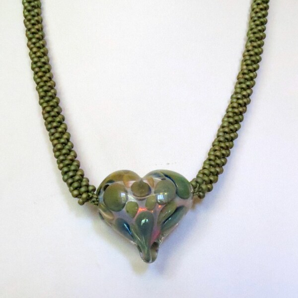 Jewelry, Kumihimo Necklace, Green Envy, Statteam