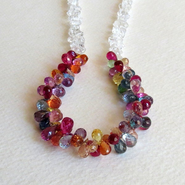 Sparkle and Shine Quartz Necklace with Sterling Silver Clasp, Statteam
